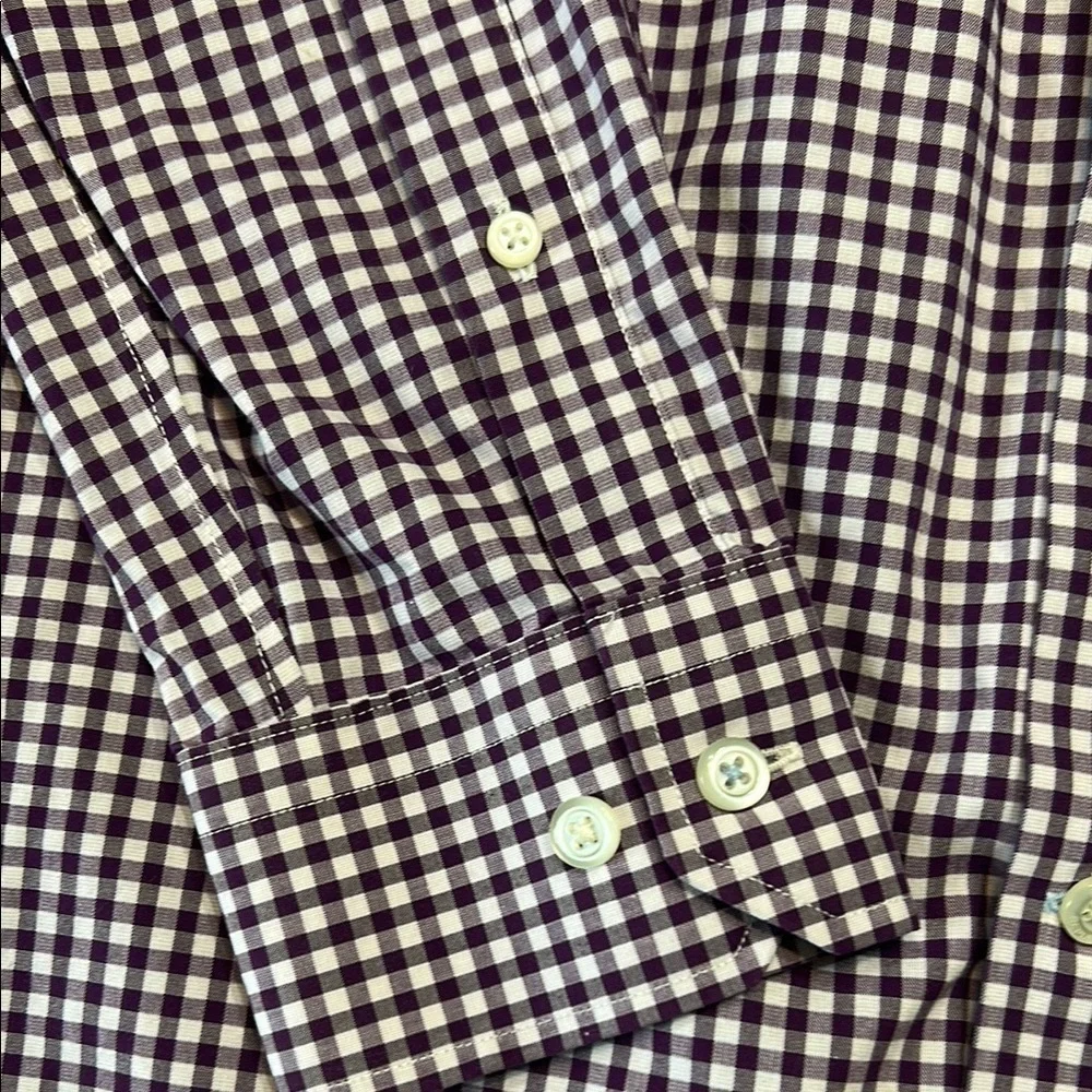 Men's Checkered Shirt - Purple and White
